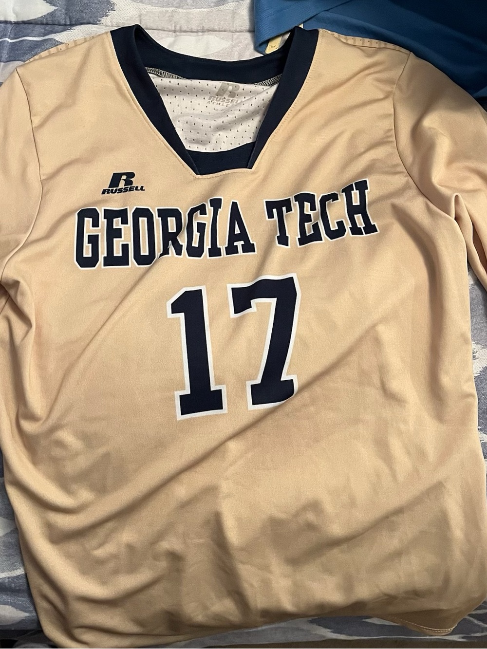 Russell Athletic Gold Georgia Tech Volleyball Jersey with Navy Trim